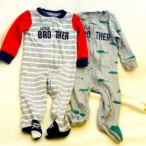 Carter’s Little Brother Boys Pajamas 2 Pack SIZE 9 months USED